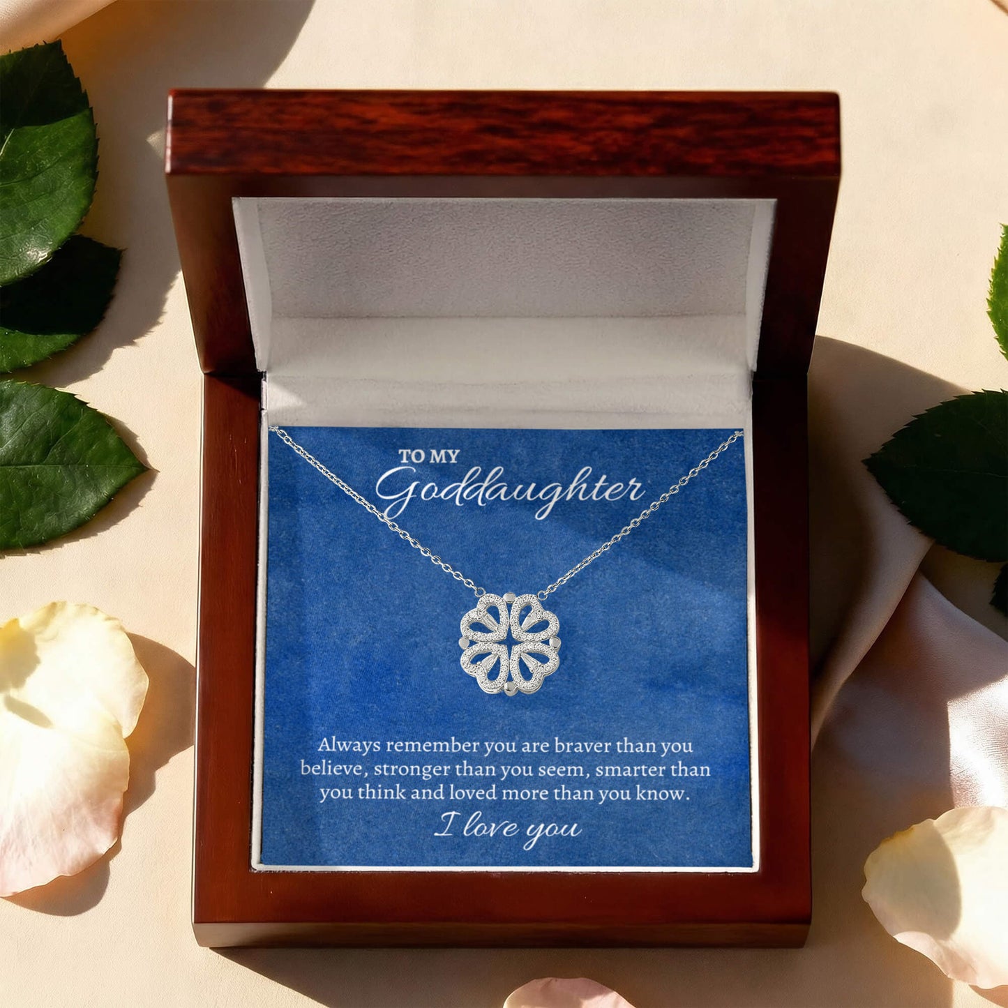 To My Goddaughter | Magnetic Hearts Necklace