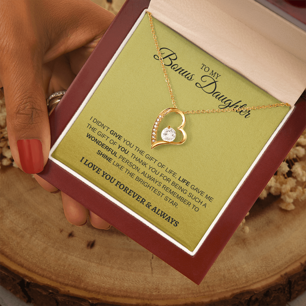 To My Bonus Daughter | Forever Love Necklace