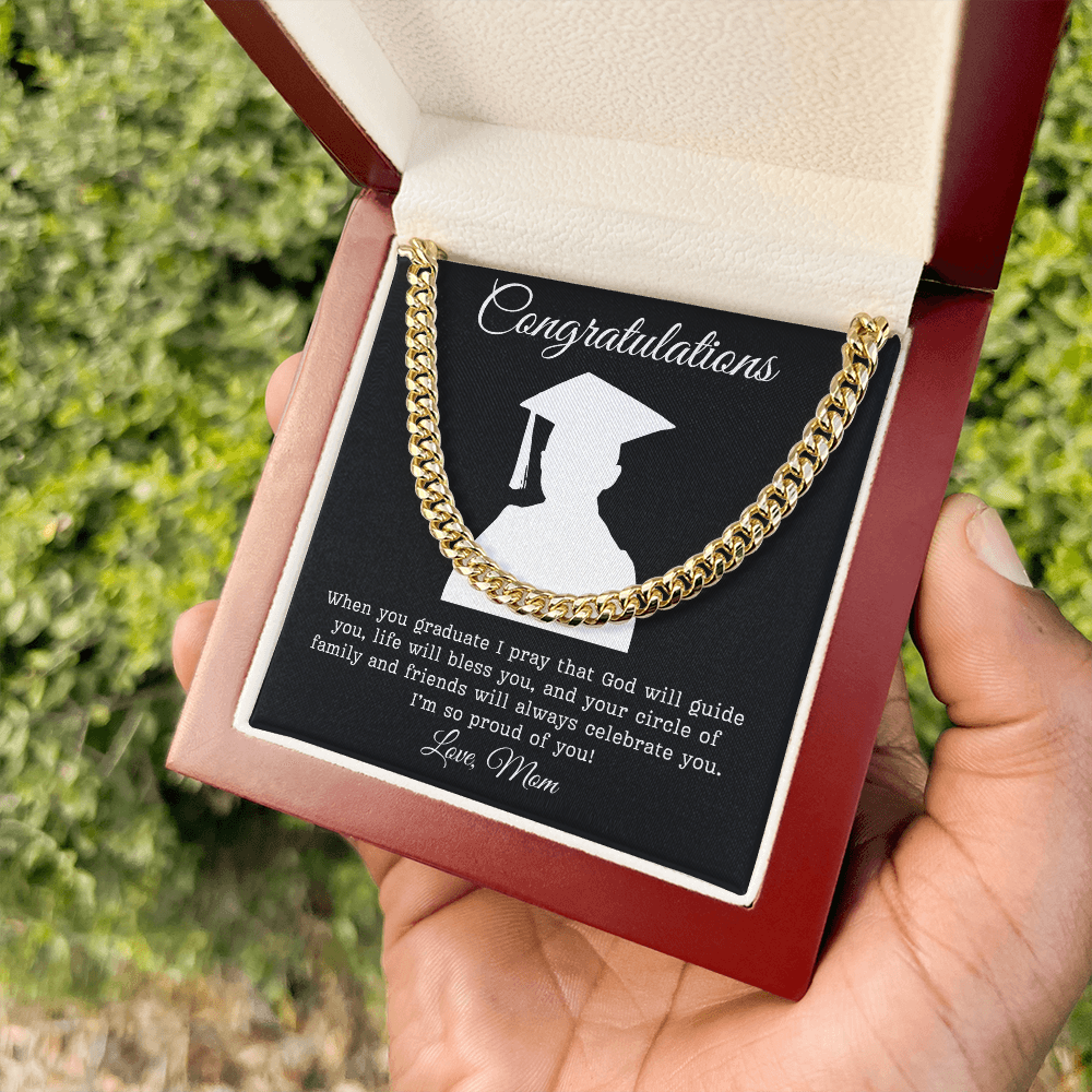 Congratulations (Son) Love Mom | Cuban Link Chain