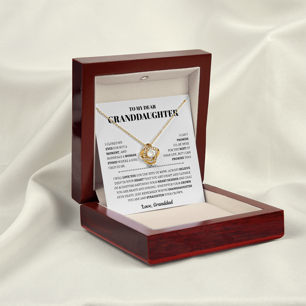 To My Dear Granddaughter from Granddad | Love Knot Necklace
