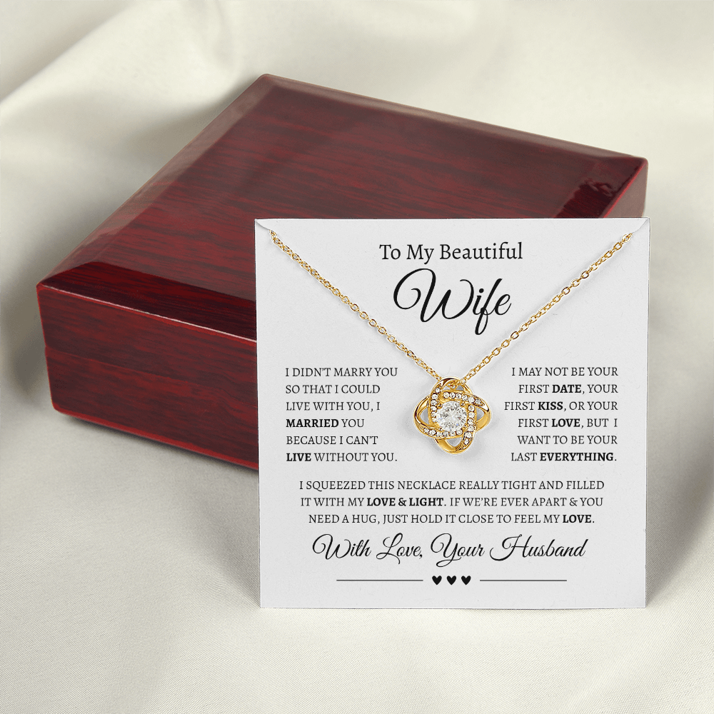 To My Beautiful Wife | Love Knot Necklace