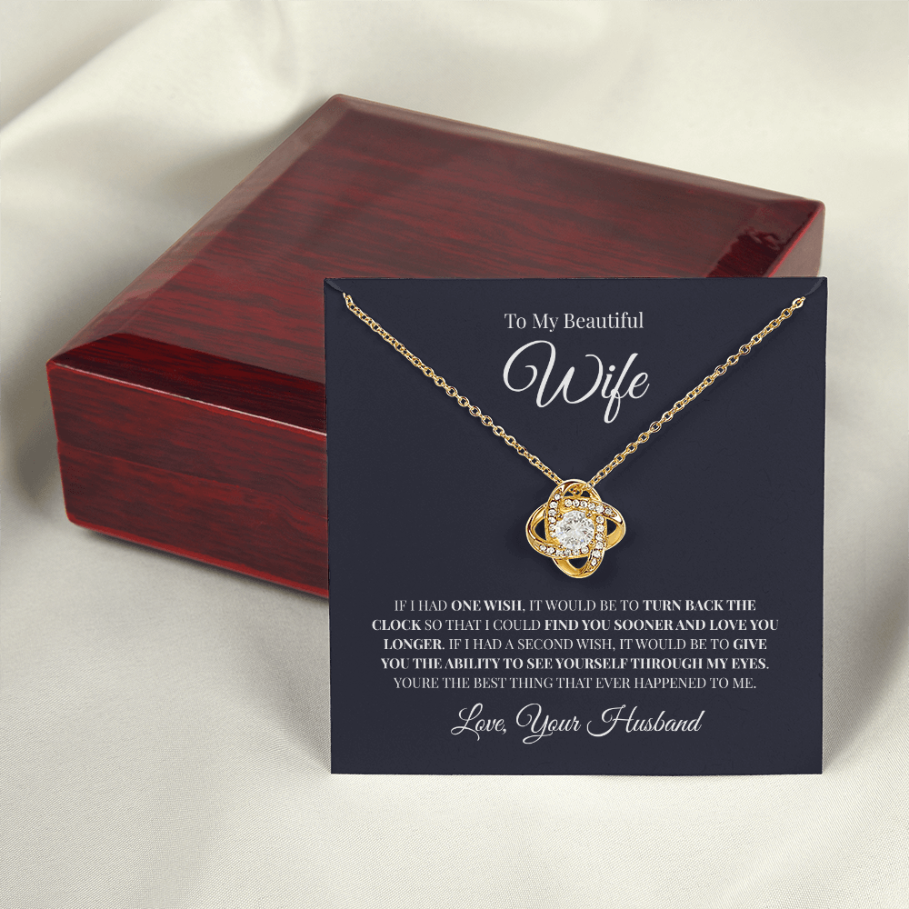 To My Beautiful Wife | Love Knot Necklace