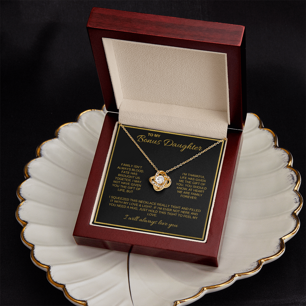 To My Bonus Daughter | Love Knot Necklace