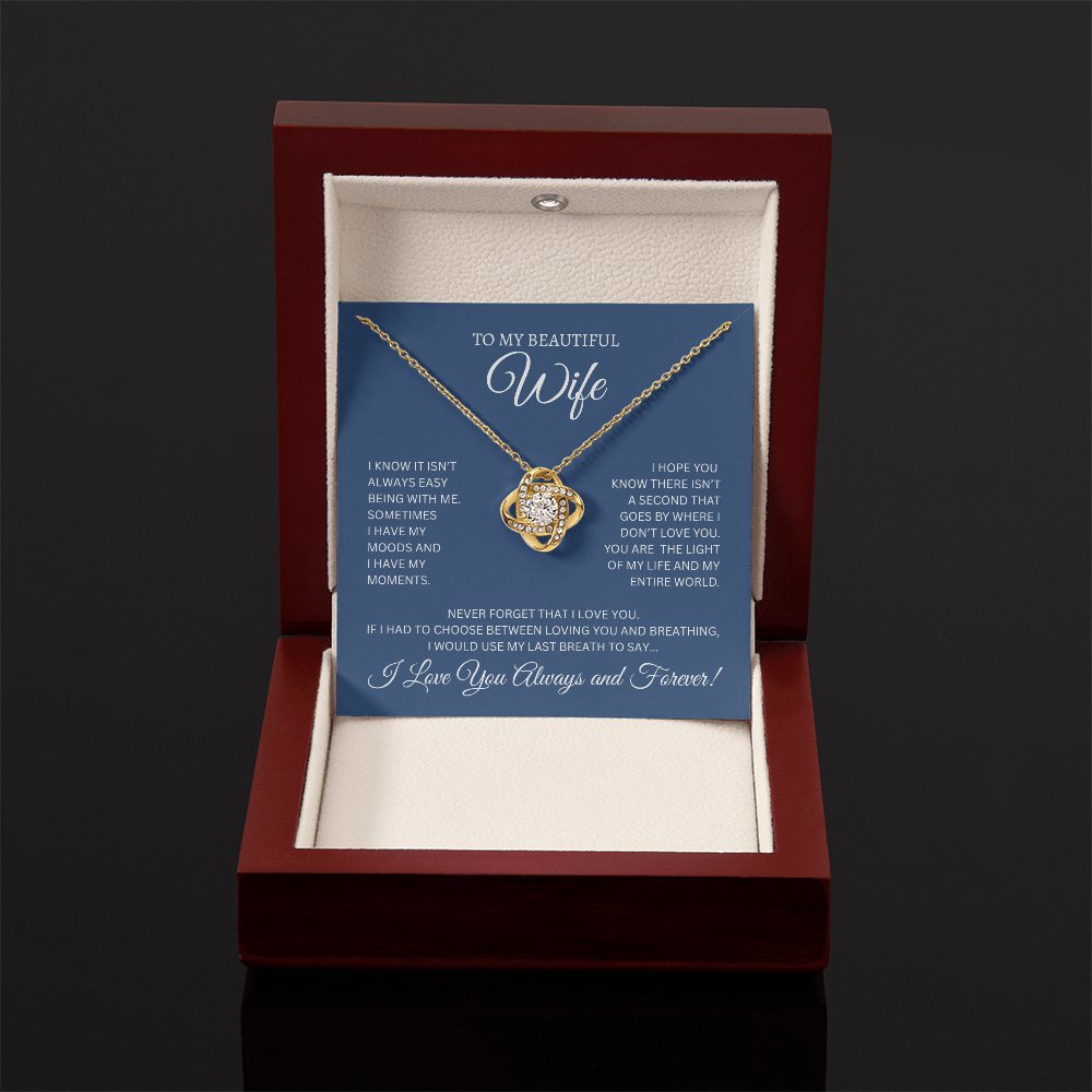 To My Beautiful Wife | Love Knot Necklace