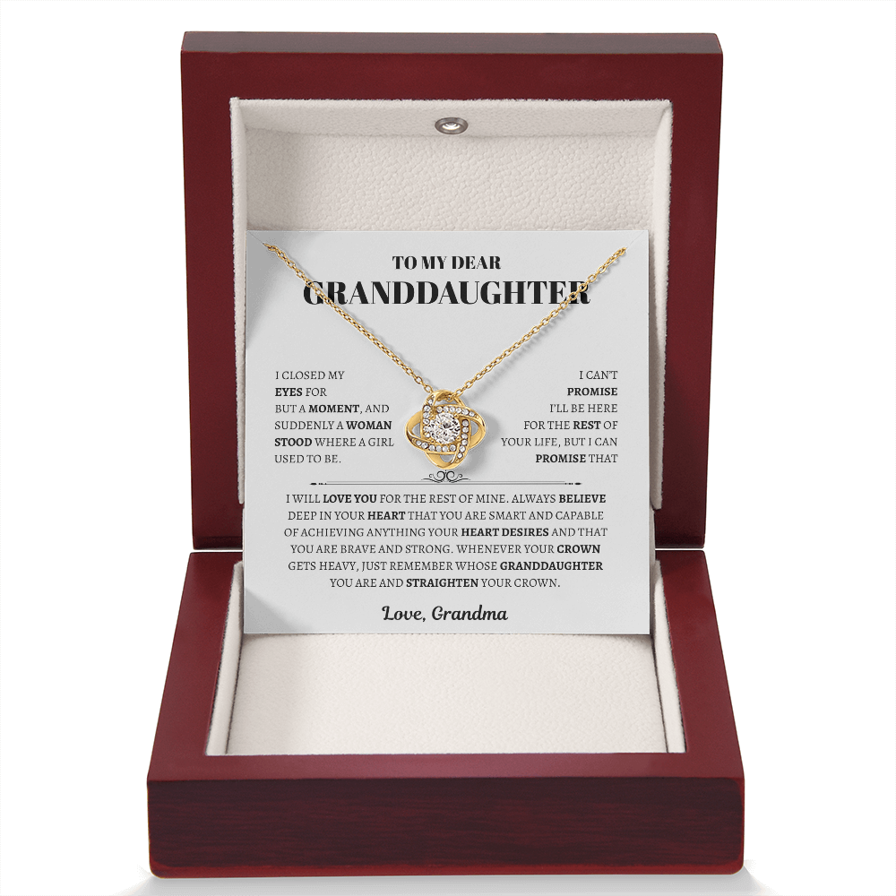 To My Dear Granddaughter from Grandma | Love Knot Necklace