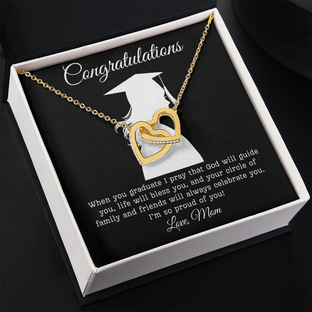 Congratulations (Daughter) Love Mom | Interlocking Hearts