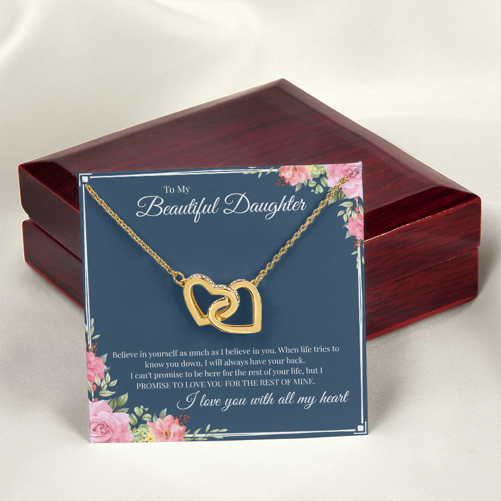 To My Beautiful Daughter | Interlocking Hearts Necklace