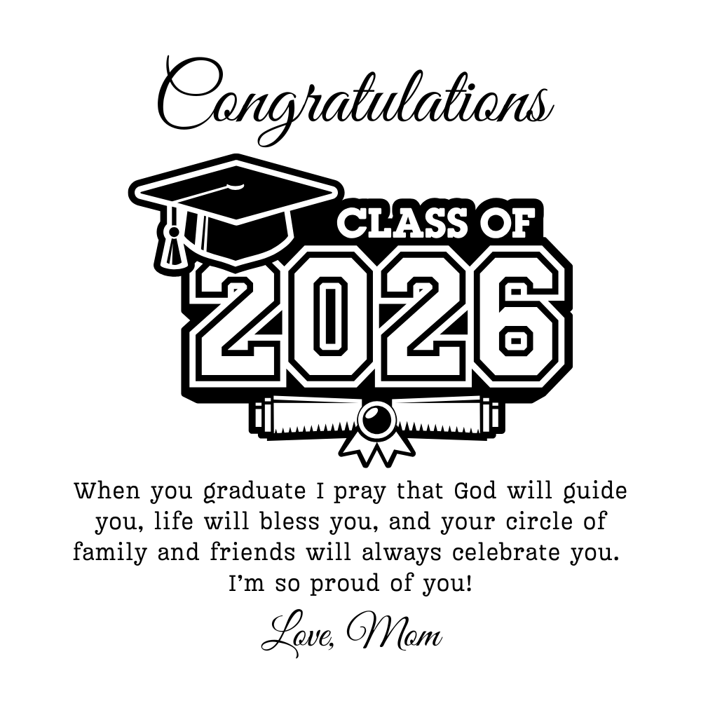 Daughter Class of 2026 Love Mom | Love You Always Necklace