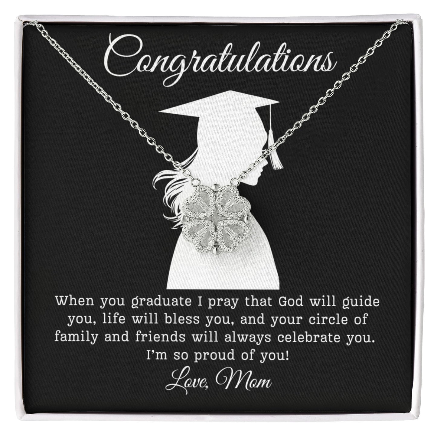 Congratulations (Daughter) Love Mom | Magnetic Hearts Necklace