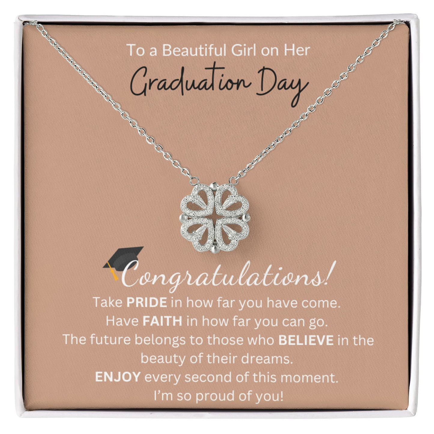 To a Beautiful Girl on Her Graduation Day | Magnetic Hearts Necklace