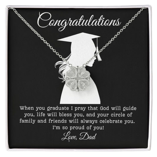 Congratulations (Daughter) Love Dad | Magnetic Hearts Necklace