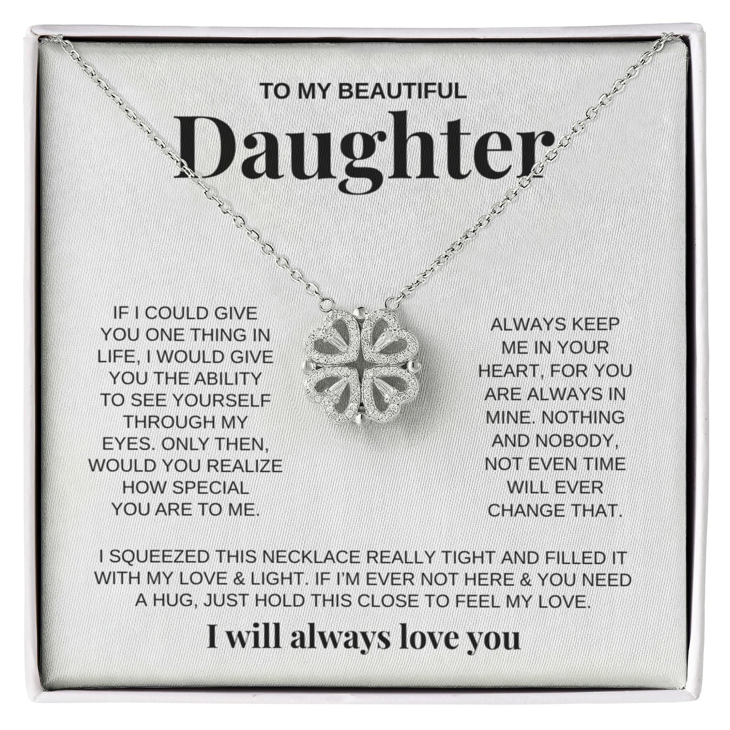 To My Beautiful Daughter | Magnetic Hearts Necklace