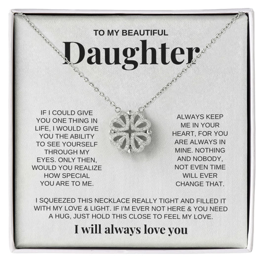 To My Beautiful Daughter | Magnetic Hearts Necklace