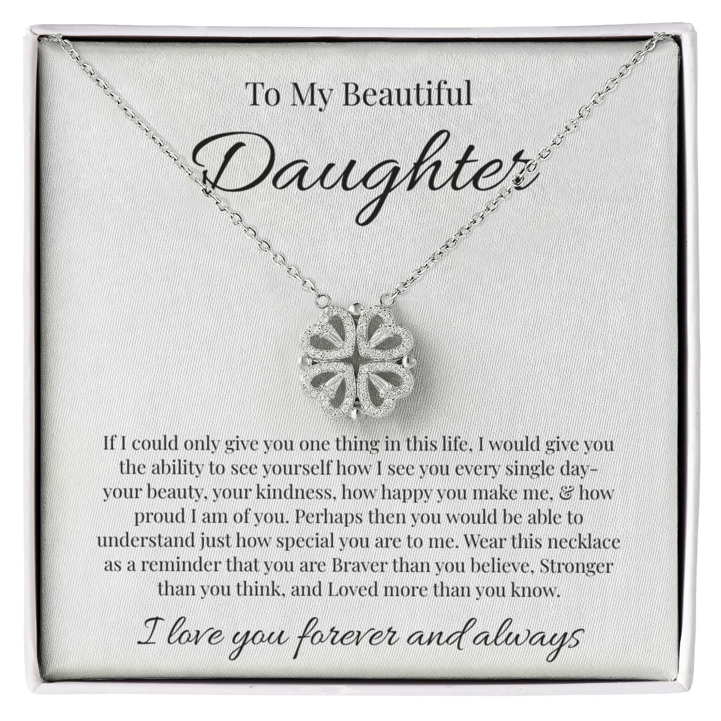 To My Beautiful Daughter | Magnetic Hearts Necklace