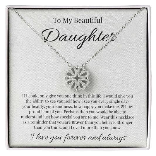 To My Beautiful Daughter | Magnetic Hearts Necklace