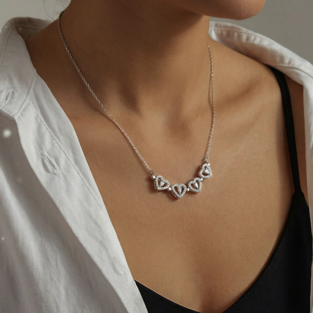 To My Beautiful Daughter | Magnetic Hearts Necklace