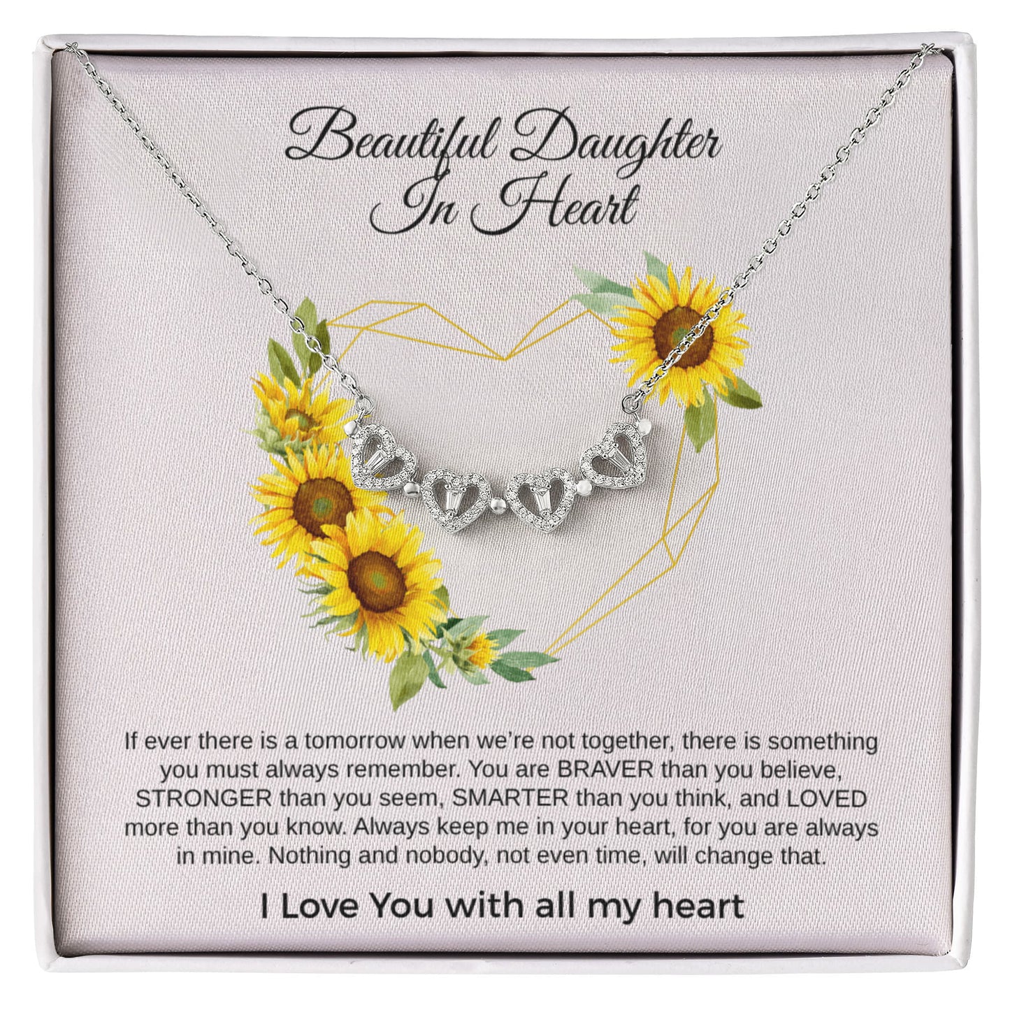 Beautiful Daughter In Heart | Magnetic Hearts Necklace