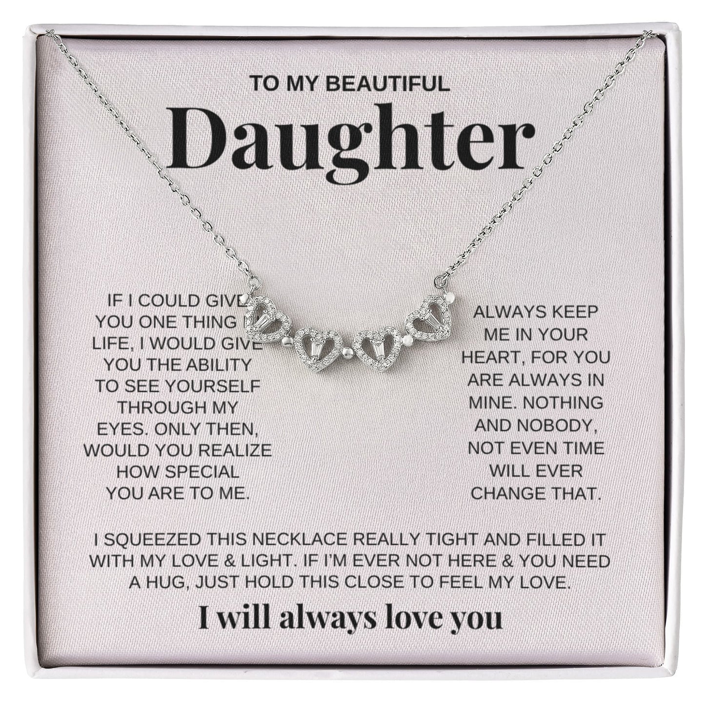 To My Beautiful Daughter | Magnetic Hearts Necklace