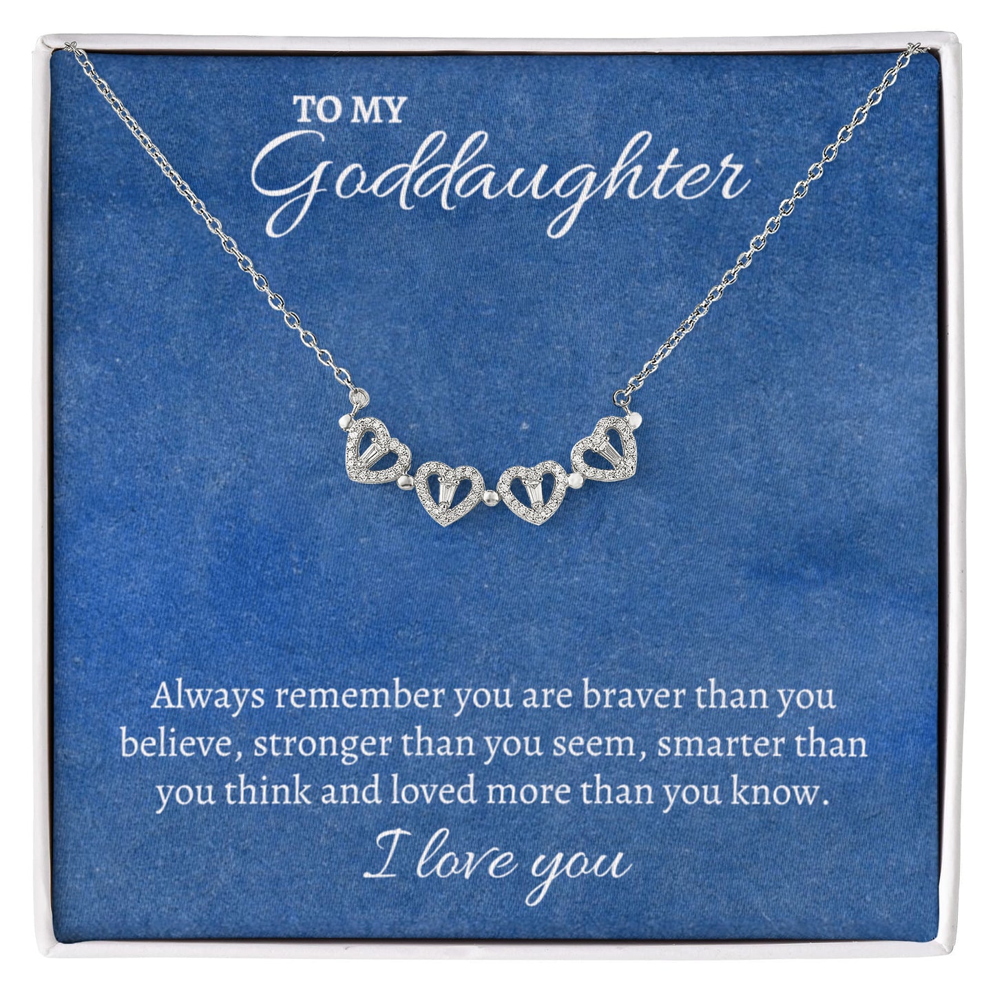 To My Goddaughter | Magnetic Hearts Necklace