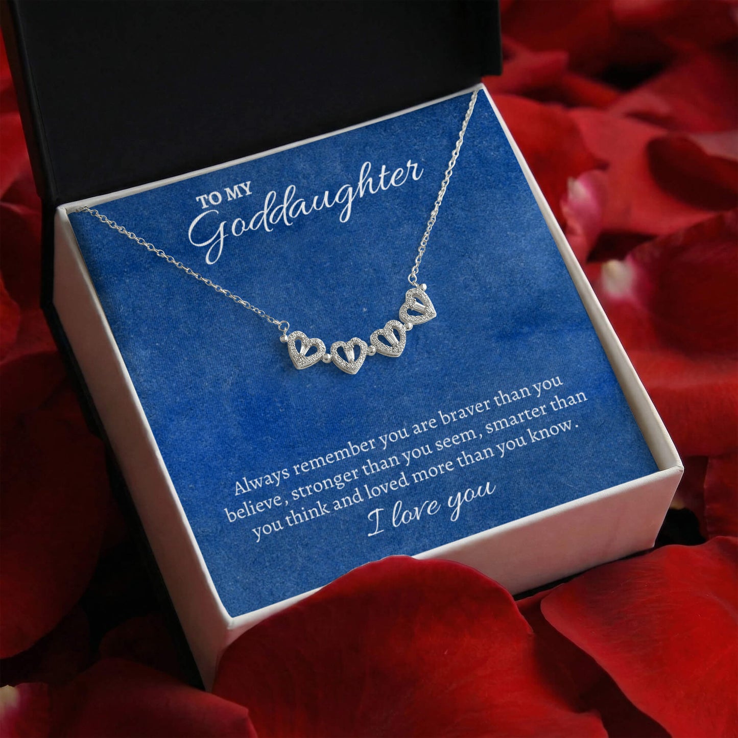 To My Goddaughter | Magnetic Hearts Necklace