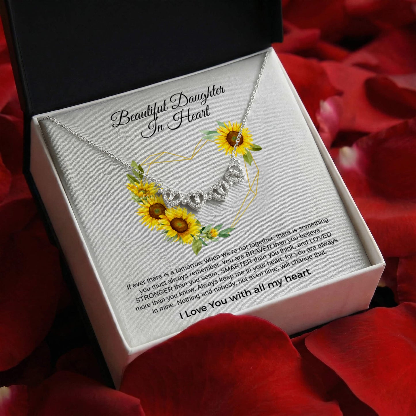 Beautiful Daughter In Heart | Magnetic Hearts Necklace