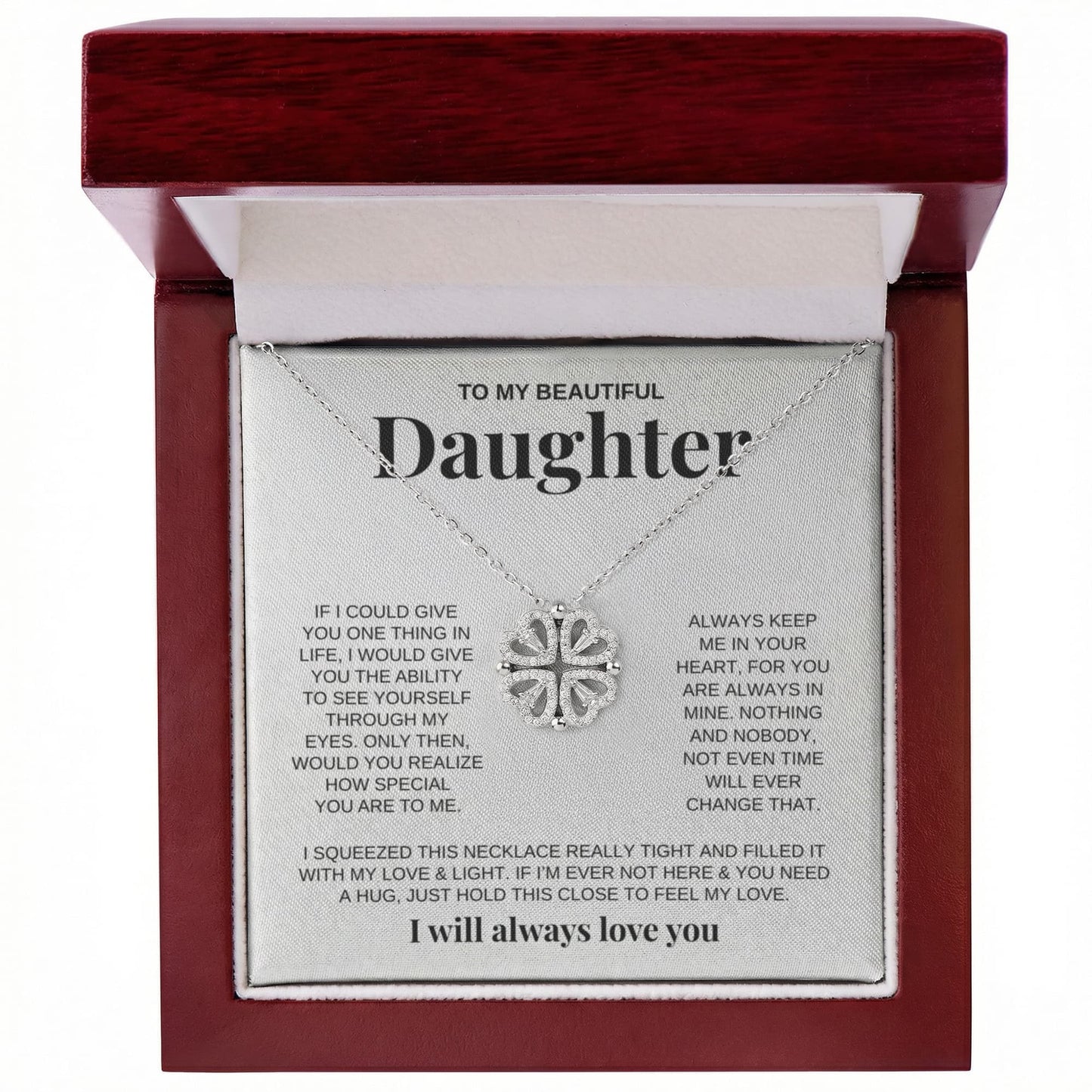 To My Beautiful Daughter | Magnetic Hearts Necklace