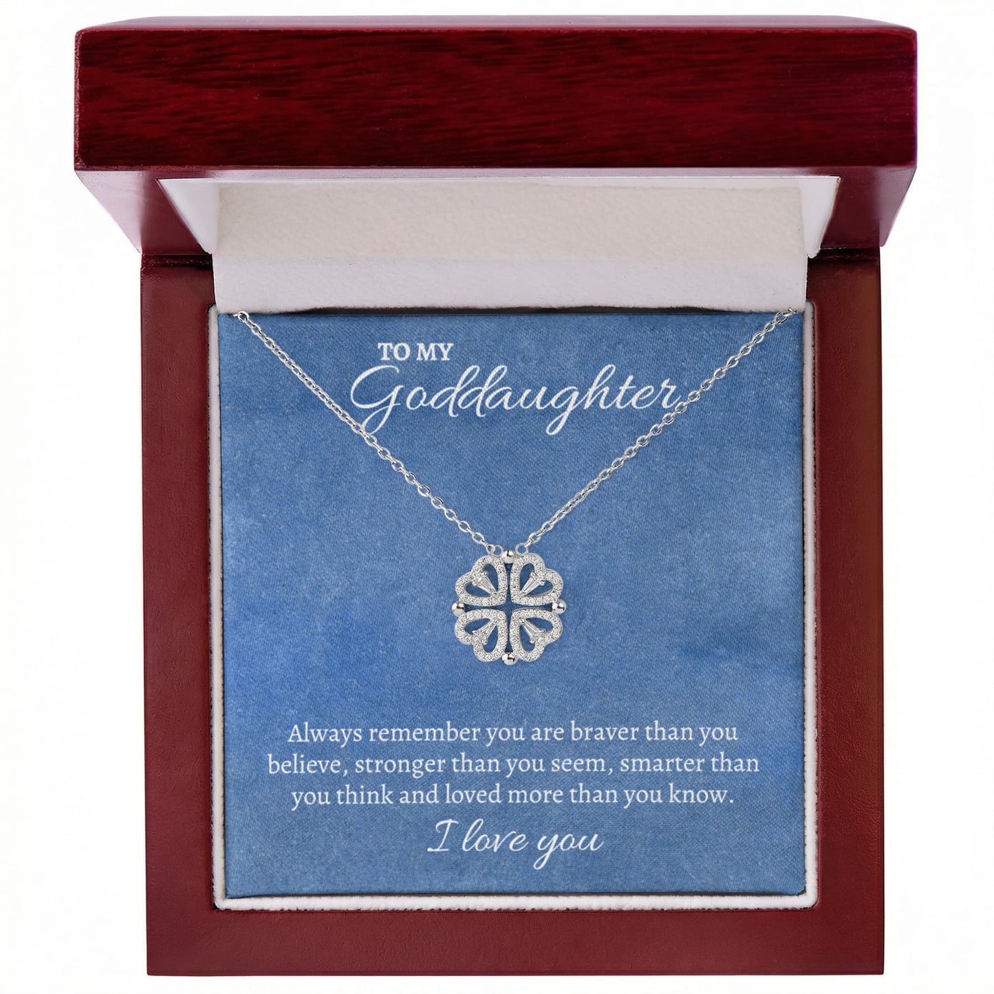 To My Goddaughter | Magnetic Hearts Necklace