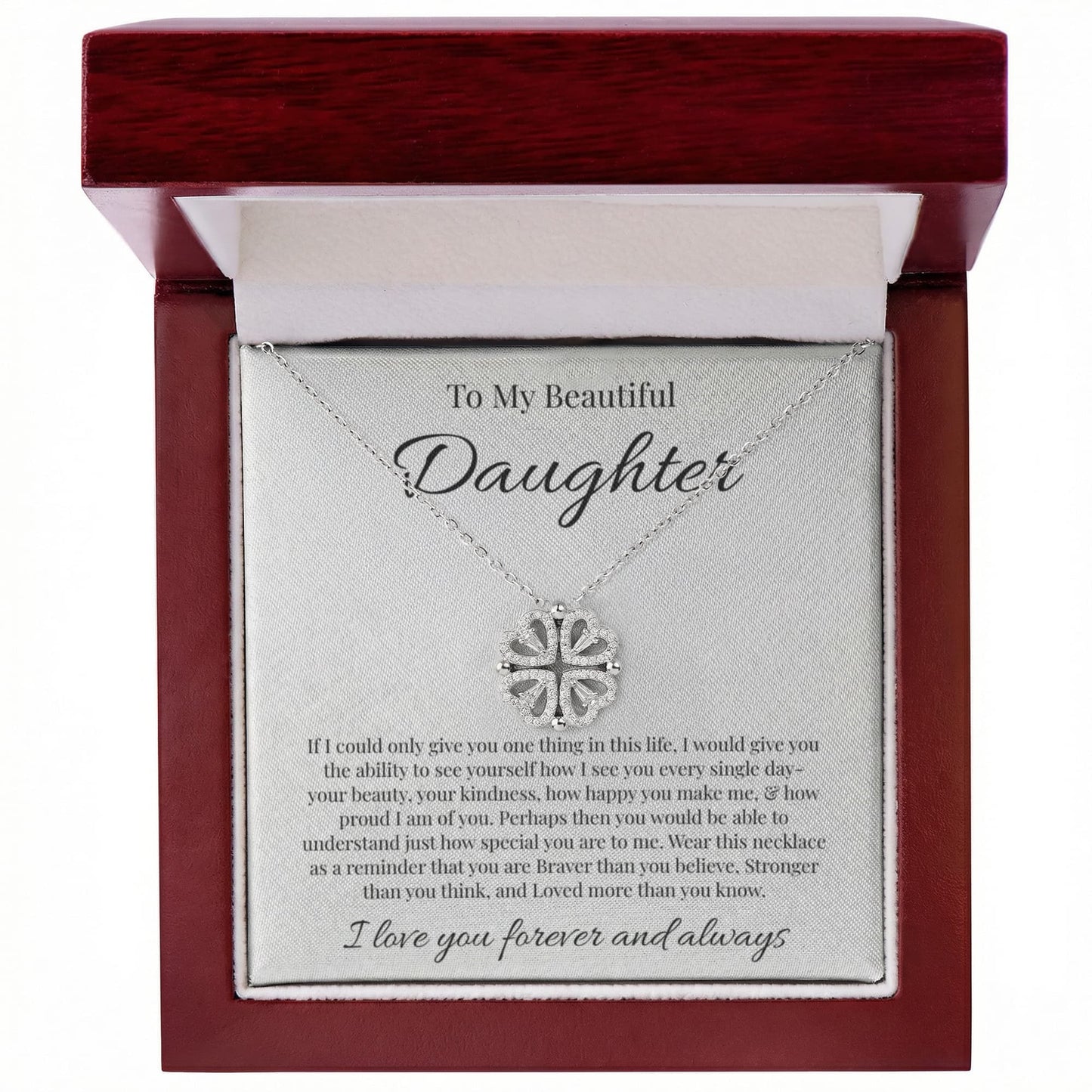 To My Beautiful Daughter | Magnetic Hearts Necklace