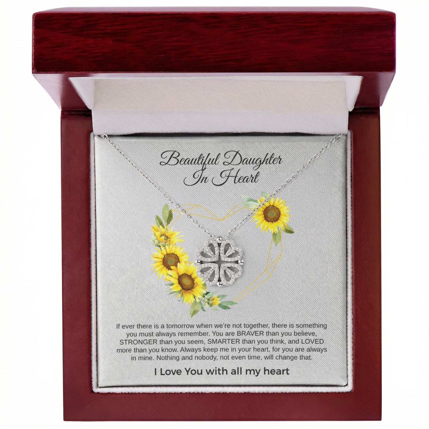 Beautiful Daughter In Heart | Magnetic Hearts Necklace