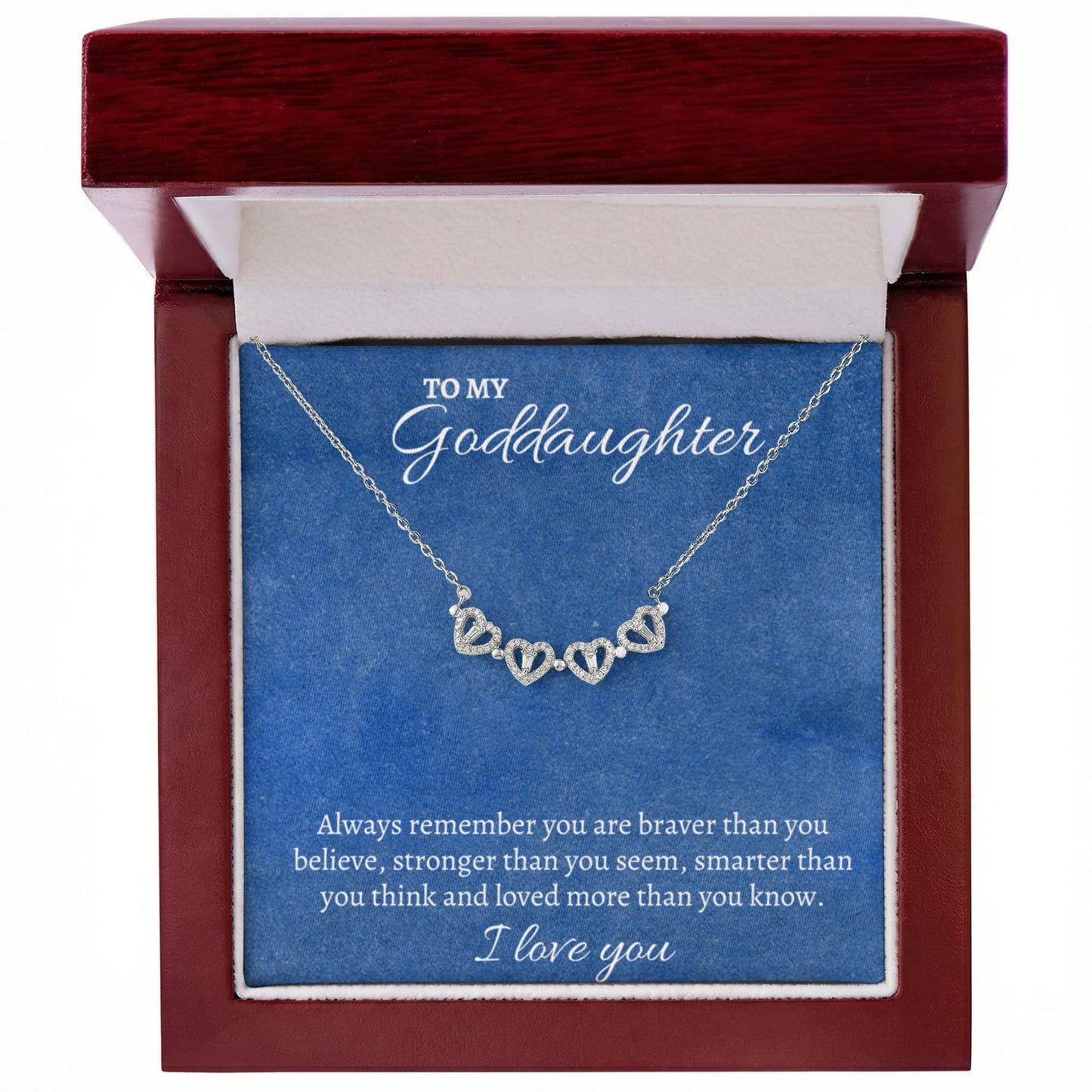 To My Goddaughter | Magnetic Hearts Necklace