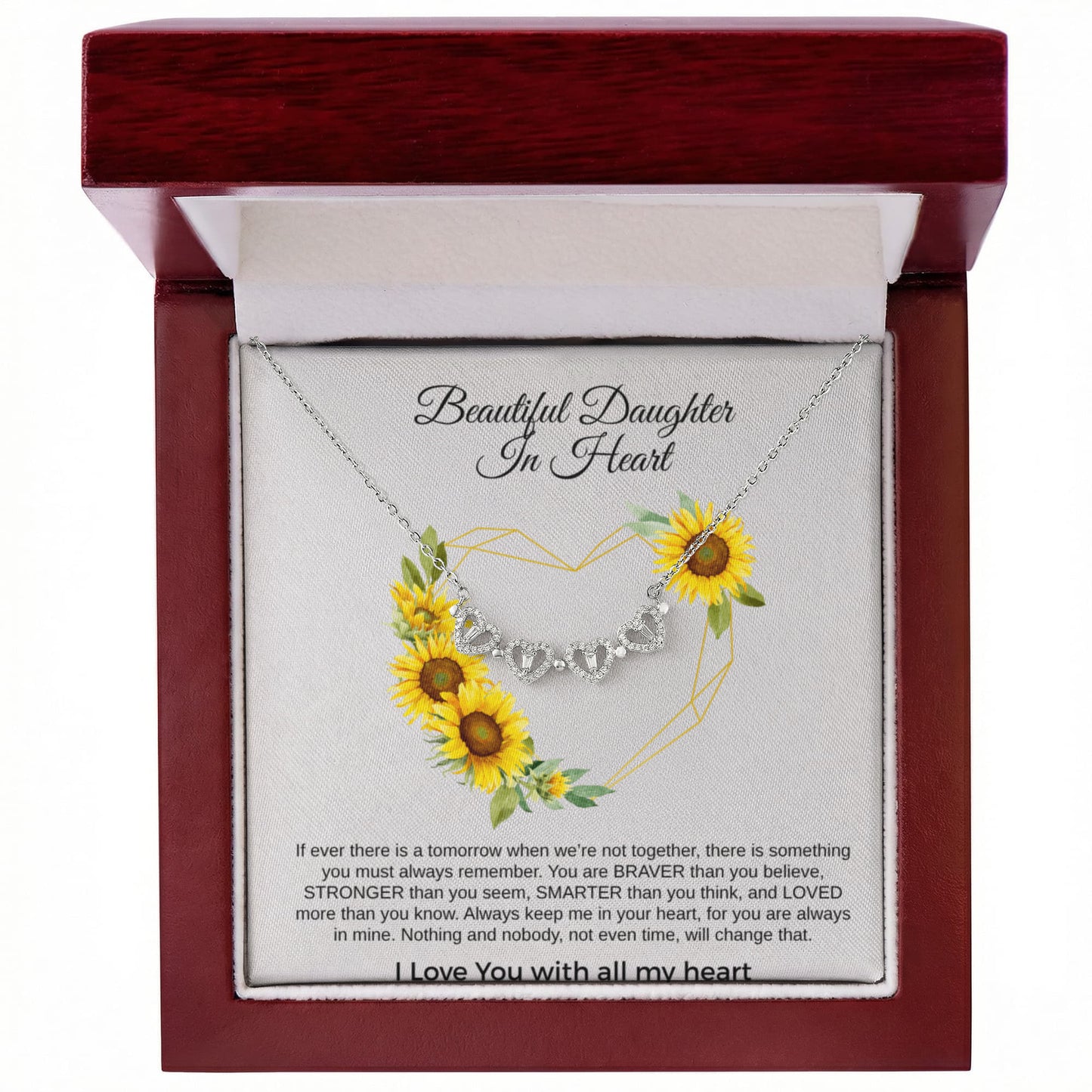Beautiful Daughter In Heart | Magnetic Hearts Necklace