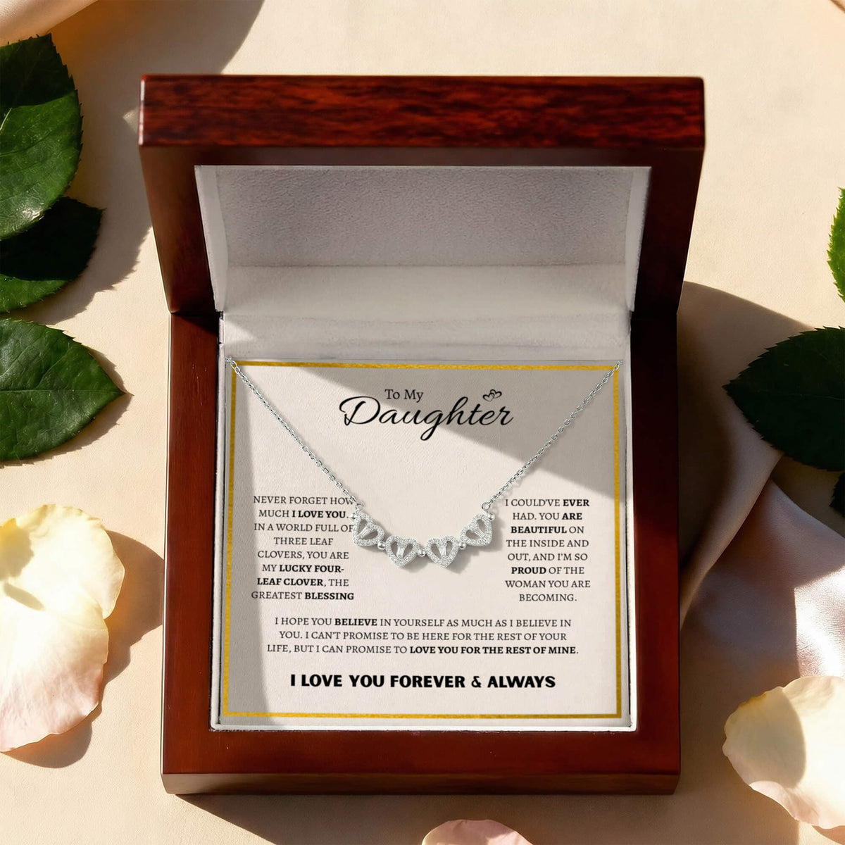 To My Daughter | Magnetic Hearts Necklace