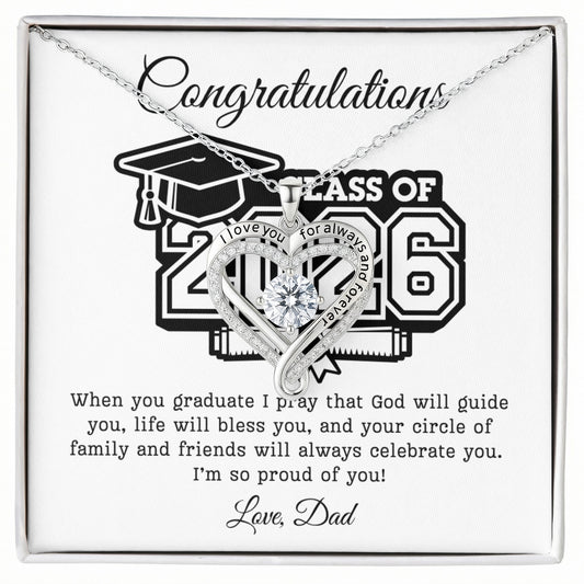 Daughter Class of 2026 Love Dad | Love You Always Necklace