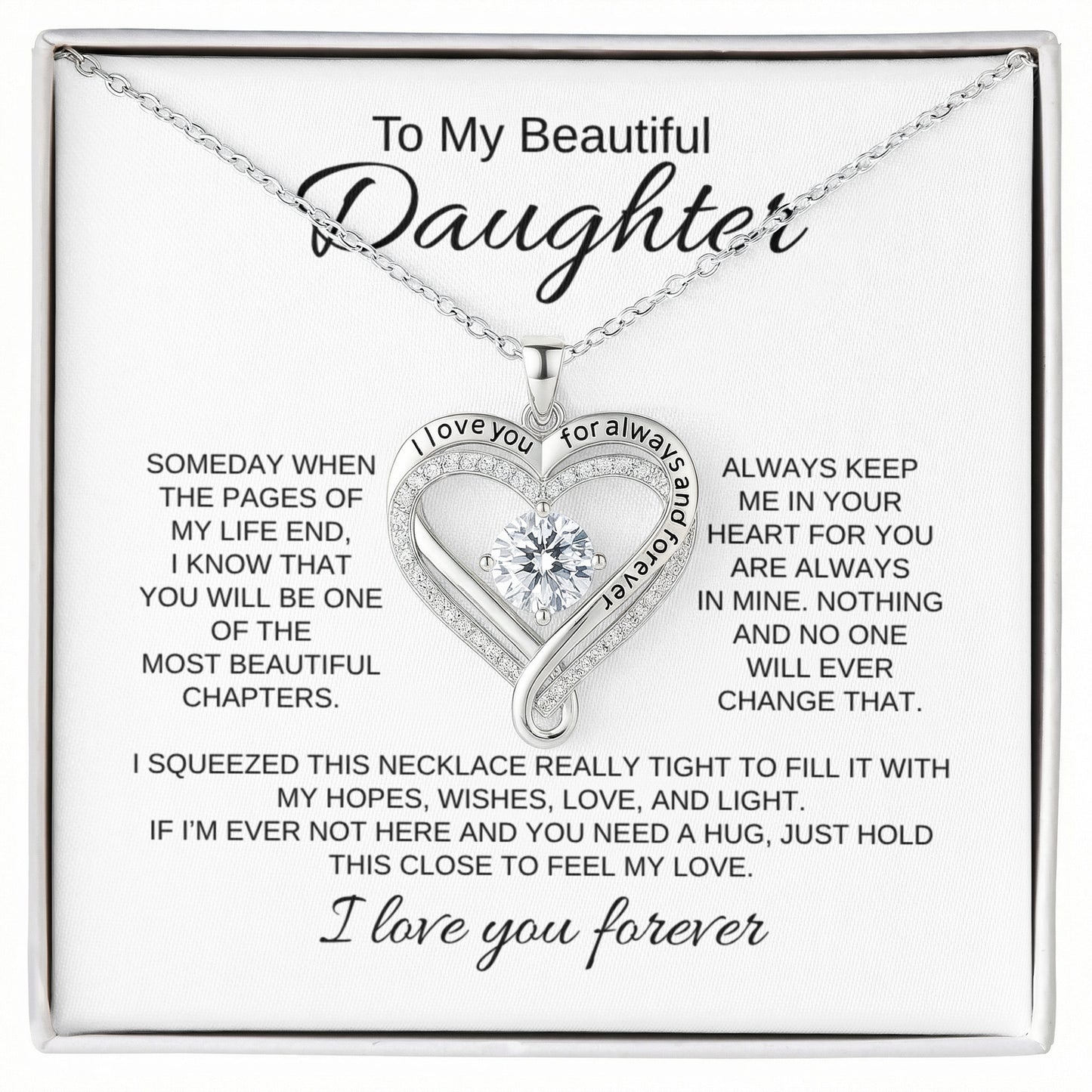 To My Beautiful Daughter | Love You Always Necklace