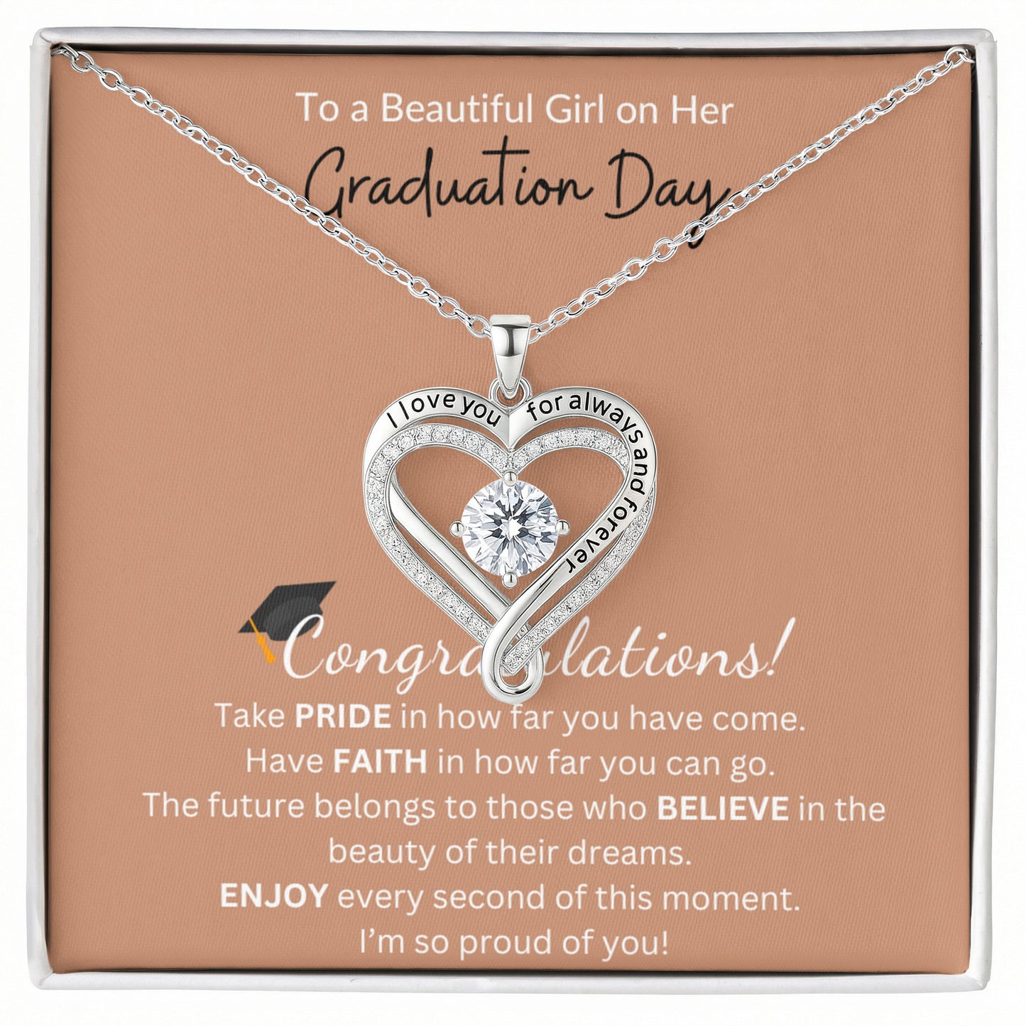 To a Beautiful Girl on Her Graduation Day | Love You Always Necklace