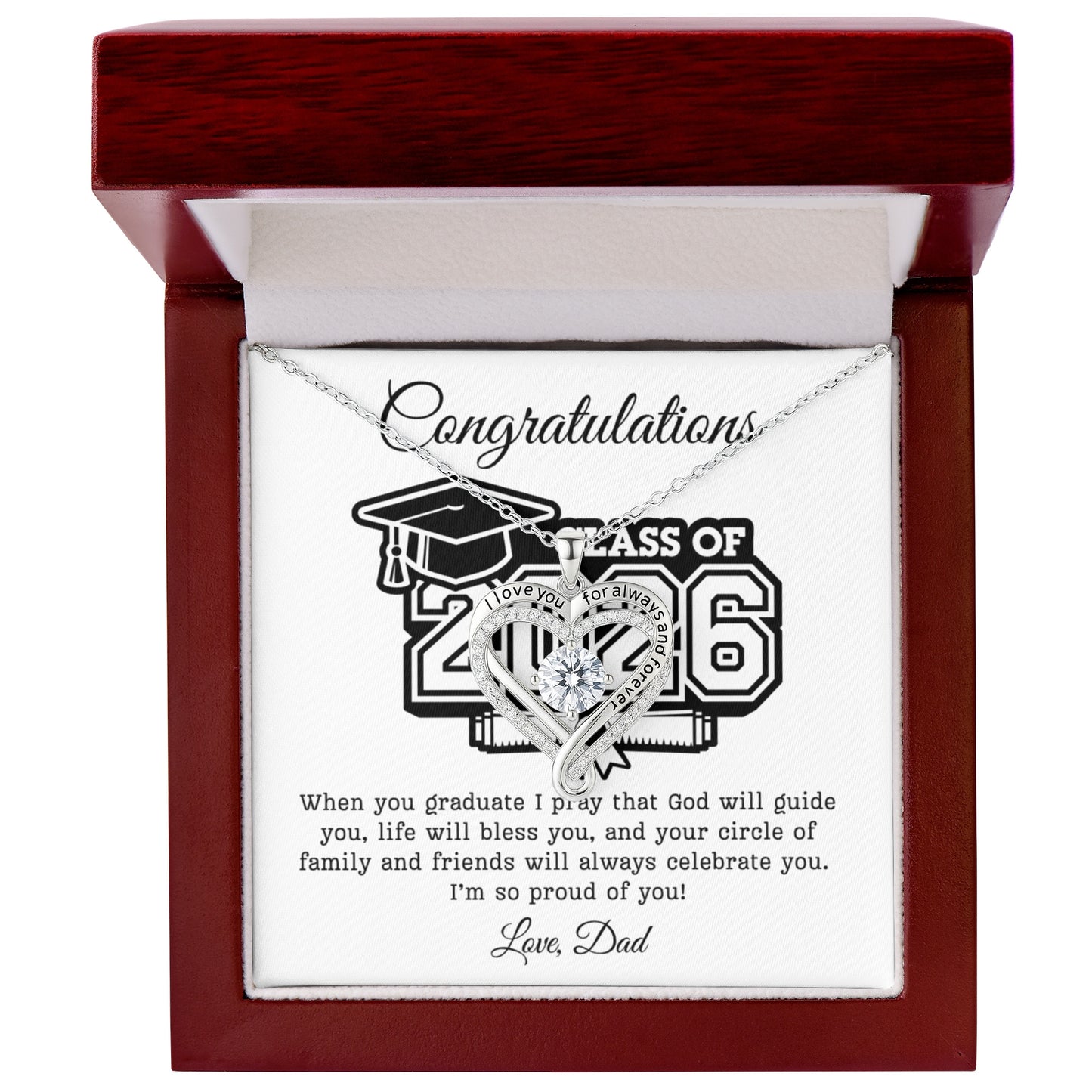 Daughter Class of 2026 Love Dad | Love You Always Necklace