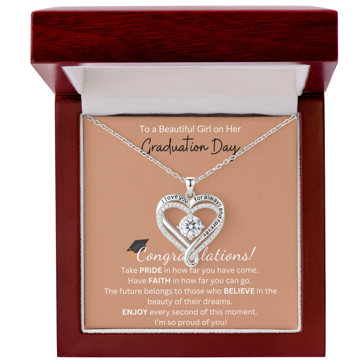 To a Beautiful Girl on Her Graduation Day | Love You Always Necklace