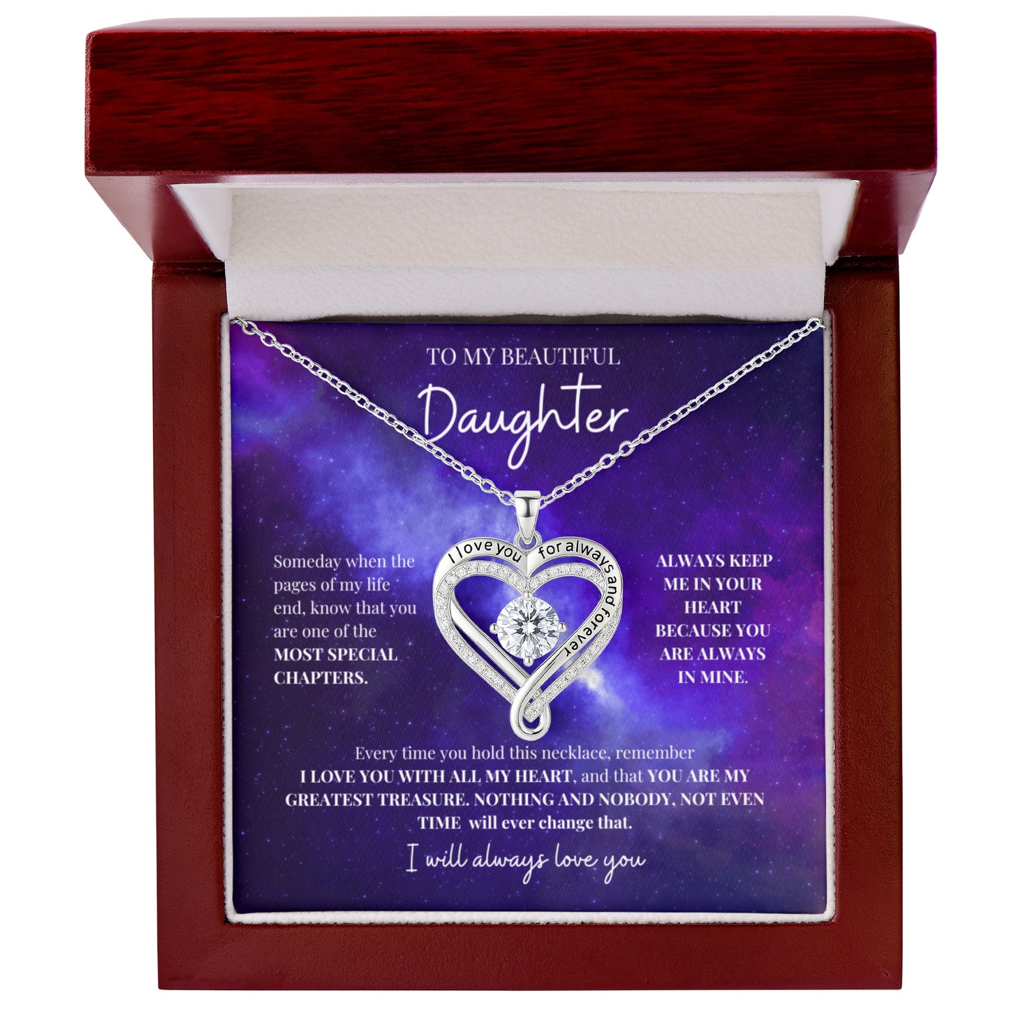 To My Beautiful Daughter | Love You Always Necklace