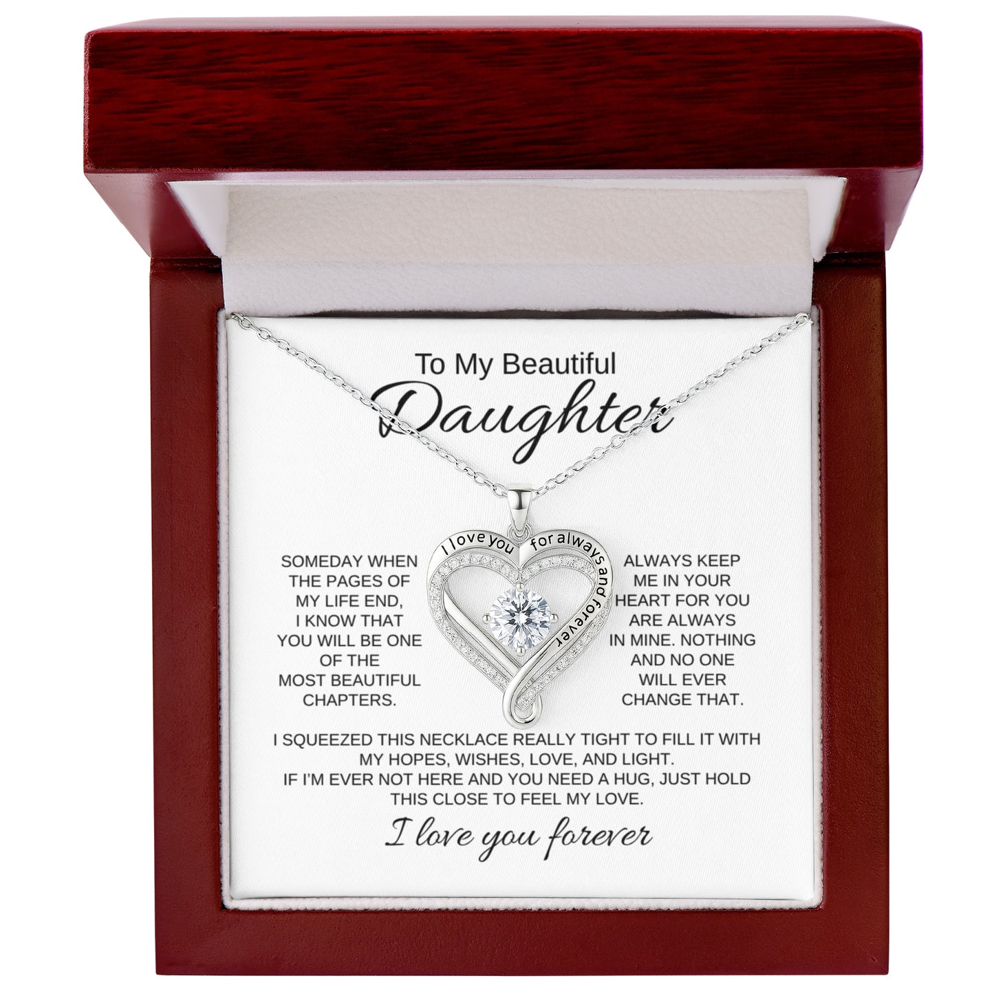 To My Beautiful Daughter | Love You Always Necklace