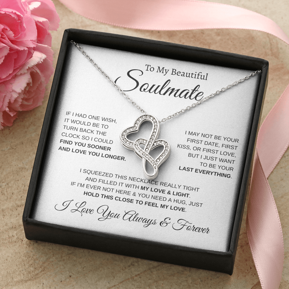 To My Beautiful Soulmate | Heart-To-Heart Pendant Necklace