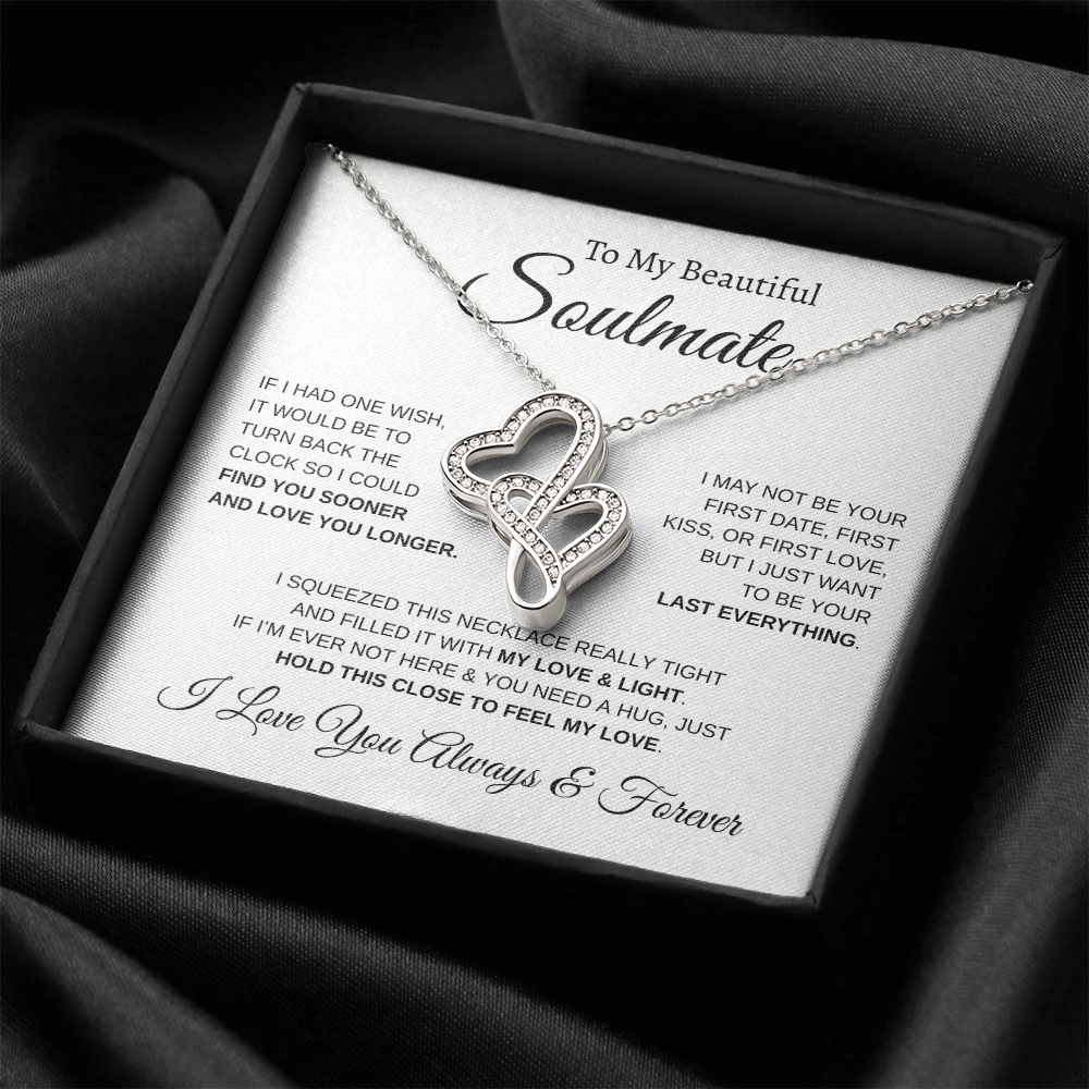 To My Beautiful Soulmate | Heart-To-Heart Pendant Necklace