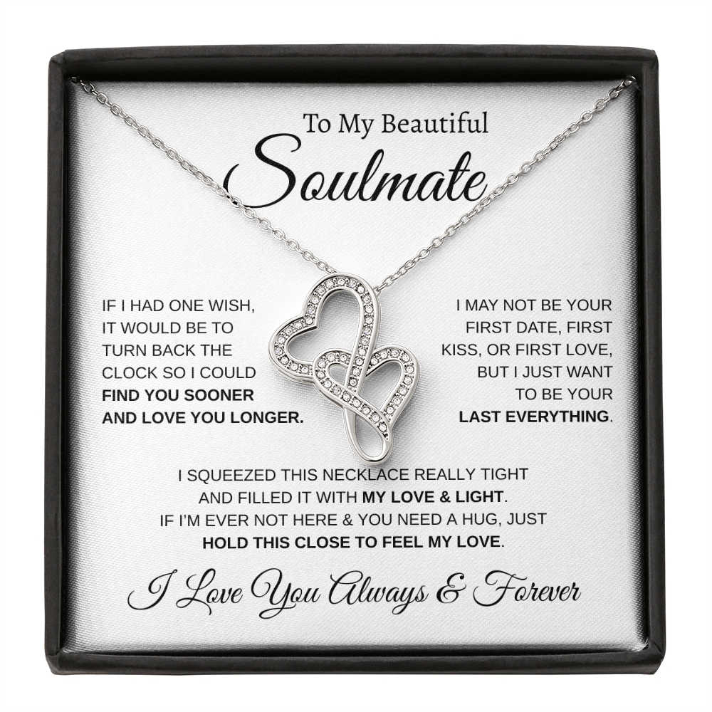 To My Beautiful Soulmate | Heart-To-Heart Pendant Necklace