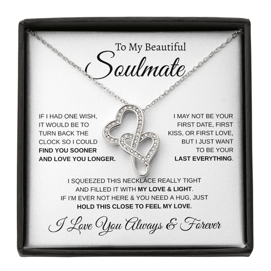 To My Beautiful Soulmate | Heart-To-Heart Pendant Necklace