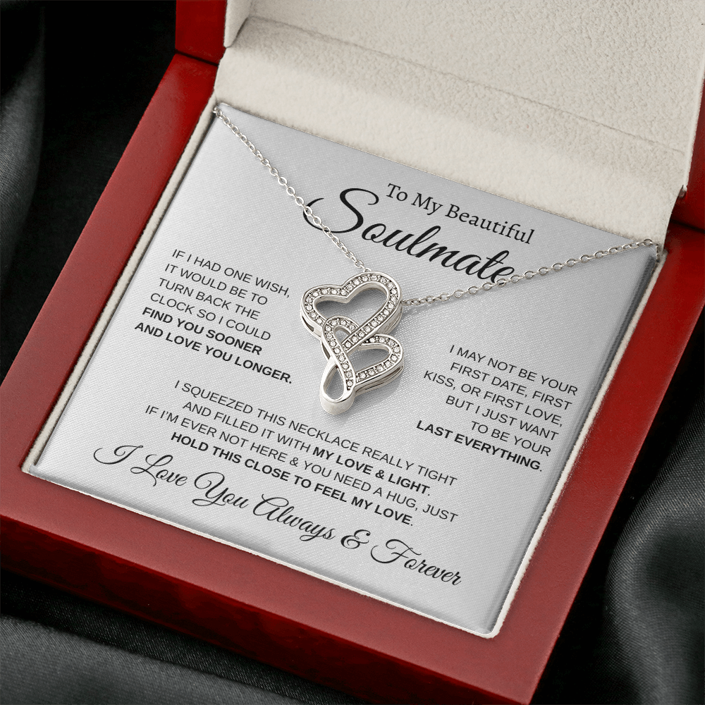 To My Beautiful Soulmate | Heart-To-Heart Pendant Necklace