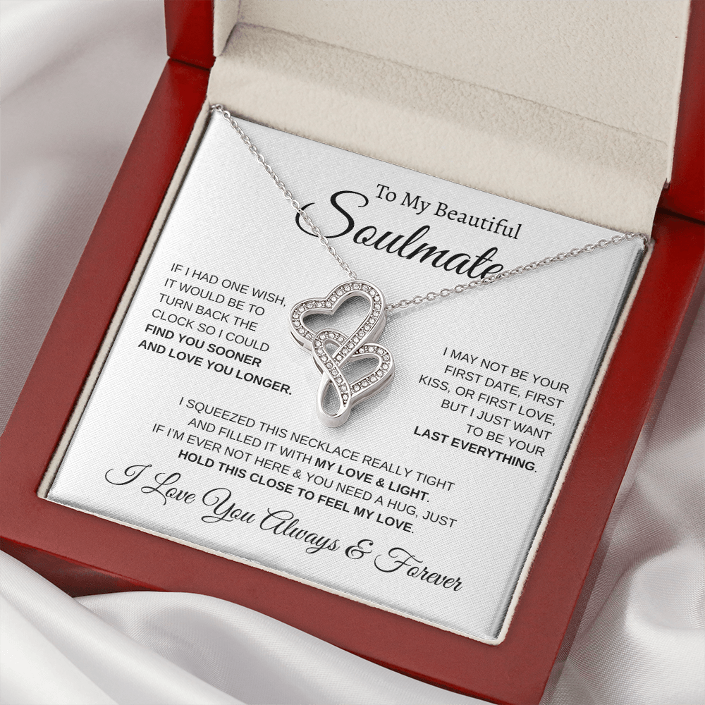 To My Beautiful Soulmate | Heart-To-Heart Pendant Necklace