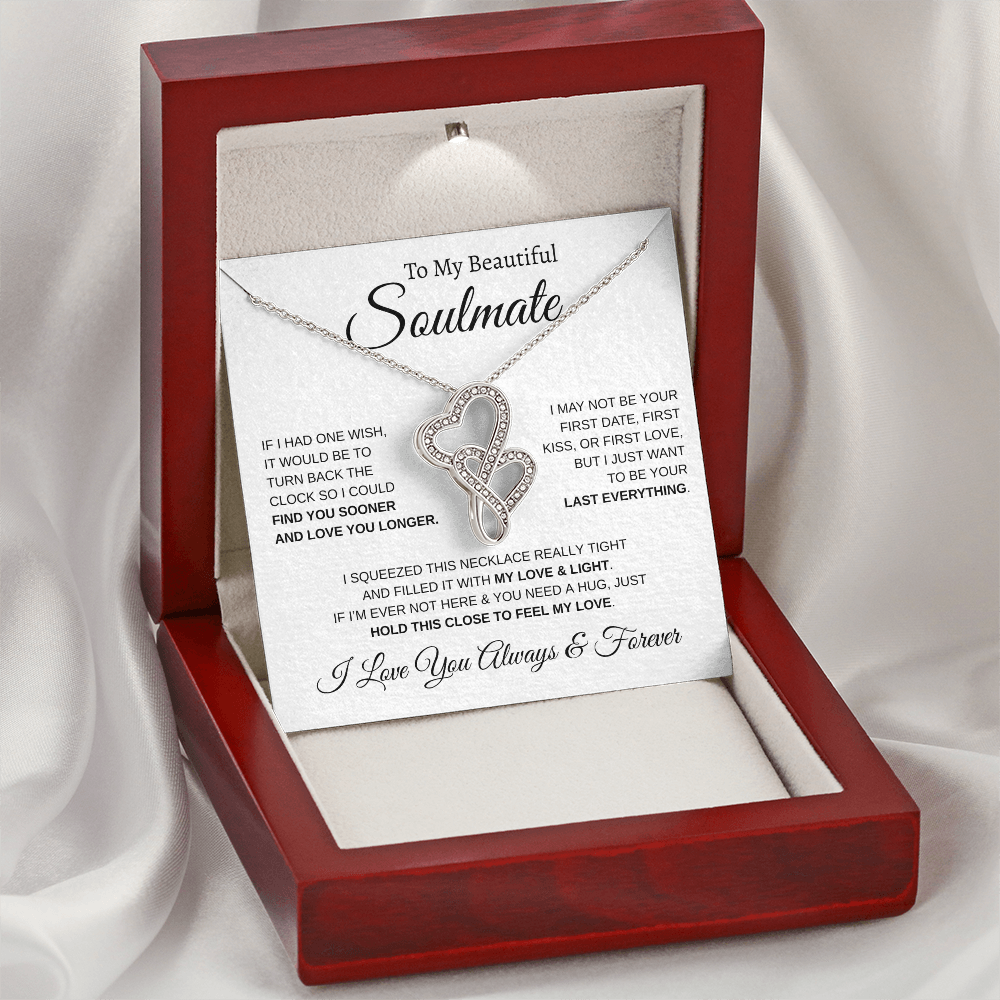 To My Beautiful Soulmate | Heart-To-Heart Pendant Necklace