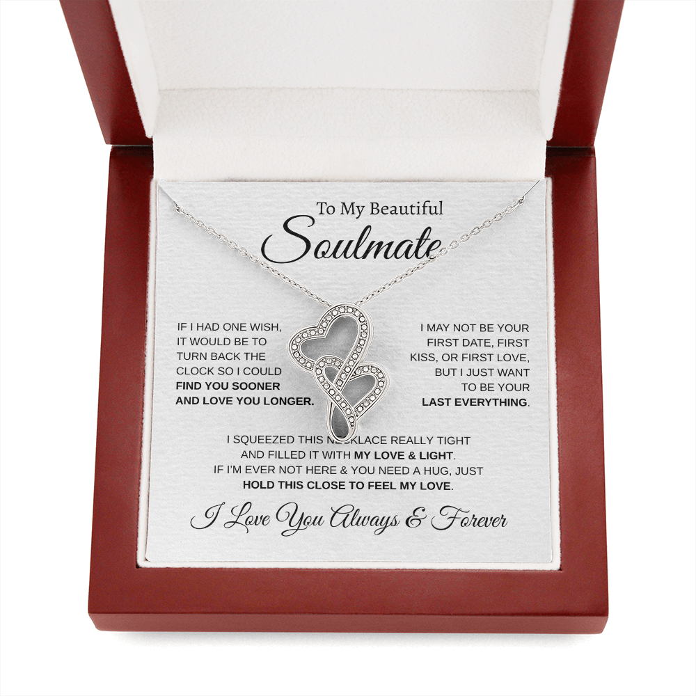 To My Beautiful Soulmate | Heart-To-Heart Pendant Necklace