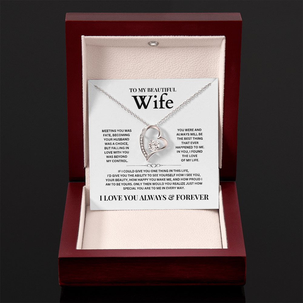 To My Beautiful Wife | Forever Love Necklace
