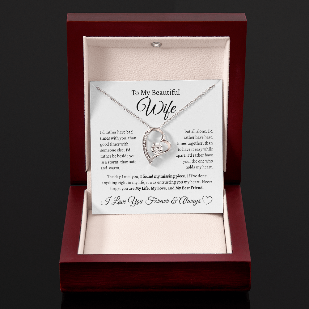 To My Beautiful Wife | Forever Love Necklace
