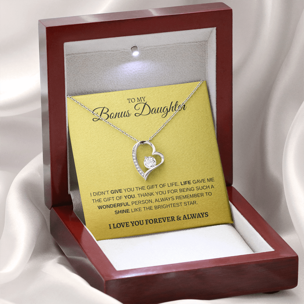 To My Bonus Daughter | Forever Love Necklace